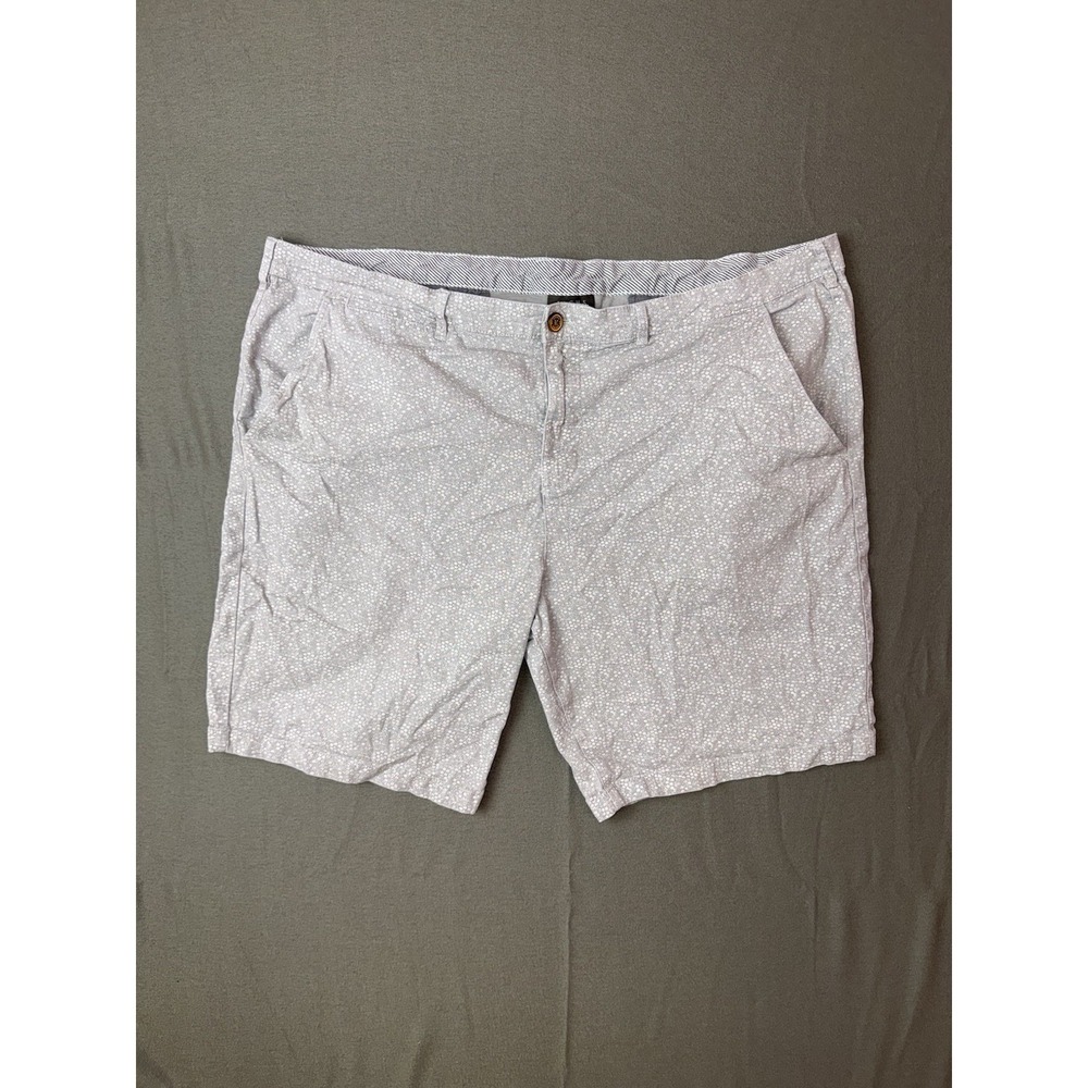 Jachs NY Mens Gray White Floral Print Chino Shorts Size 46 Big and Tall